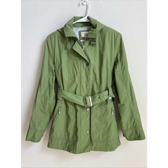 Vintage Gallery Women’s Green Belted Hooded Jacket - Small - Picture 1 of 14